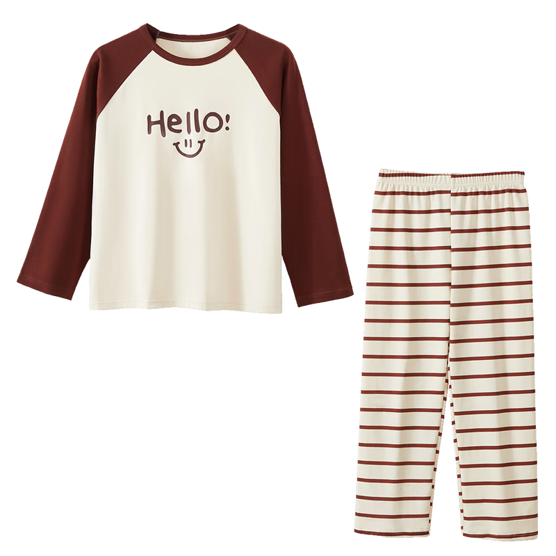 MiiOW Children's Pajamas for Boys And Girls [100% Cotton] Spring And Autumn Long-Style Home Wear Set for Older Children And Toddlers Casual Outfit Set