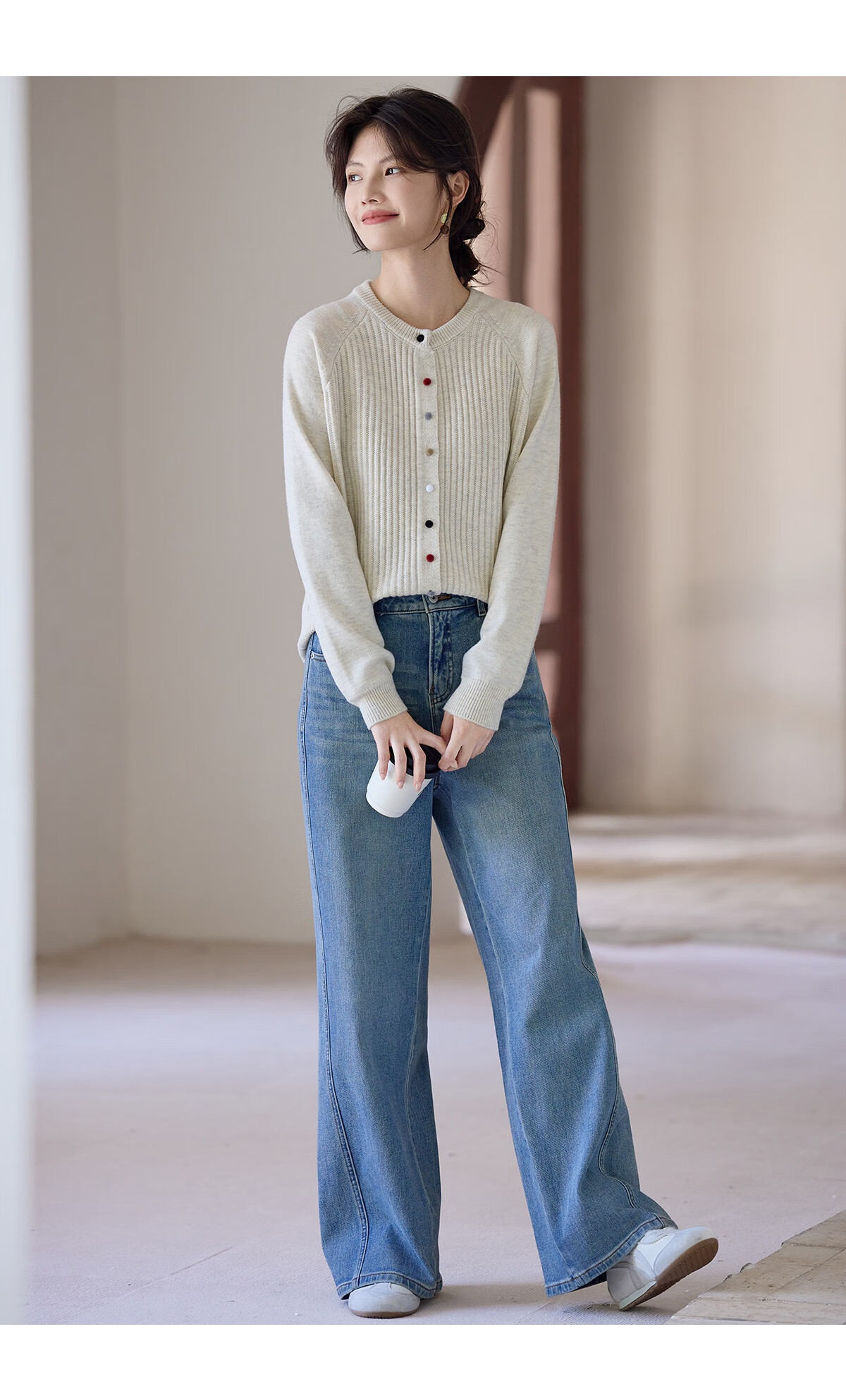 She Enjoy Knitted Cardigan Women Raglan Sleeve Sweater Jacket Red Versatile Knit Top Outerwear T53Z127 15