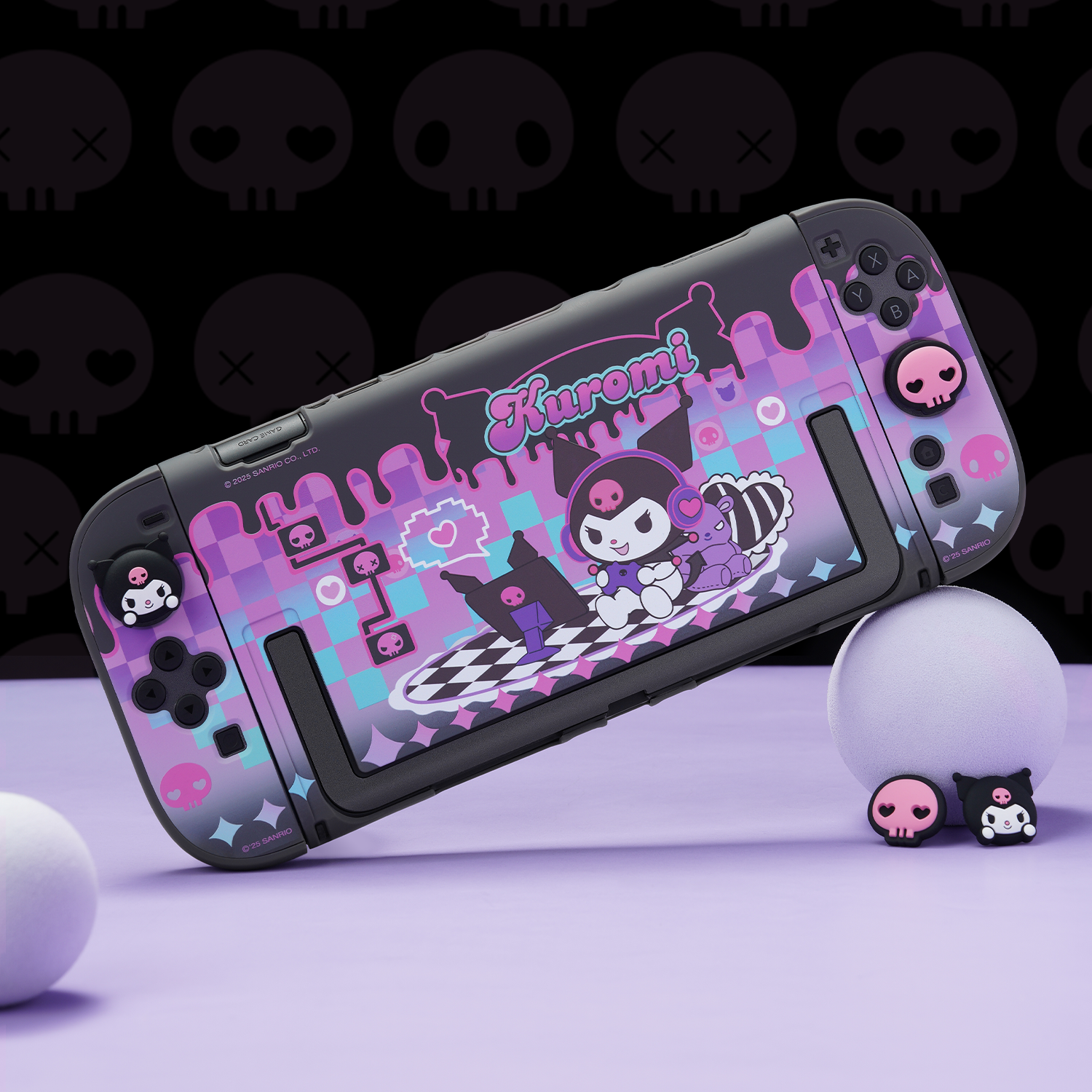 Jixiang Switch 2 Protective Case, NS2 Generation Coolromi Gaming Time Official Sanrio Detachable Hard Shell, Shockproof, Can Be Plugged into Base, Switch 2 Generation Game Console Protective Cover