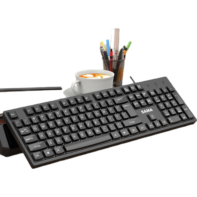 Клавиатура SAMA K130 USB, проводная, черная, для офиса и дома