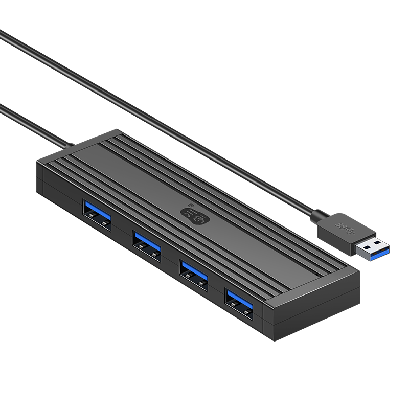 Chuanyu USB3.0 Four-In Hub, High-Speed Expansion Dock Cable, 4-Port HUB Splitter, Multi-Port Adapter for Laptops And Desktop Computers, 120CM