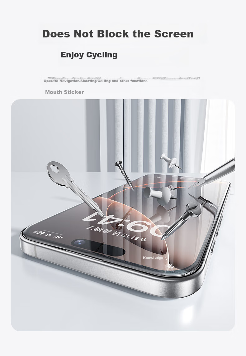 Benks Tempered Glass Screen Protector for Apple IPhone 16 Pro, Zero-Feel Anti-Dust Anti-Drop Anti-Fingerprint Ultra-Thin Phone Film, HD Clear 2-Pack 3