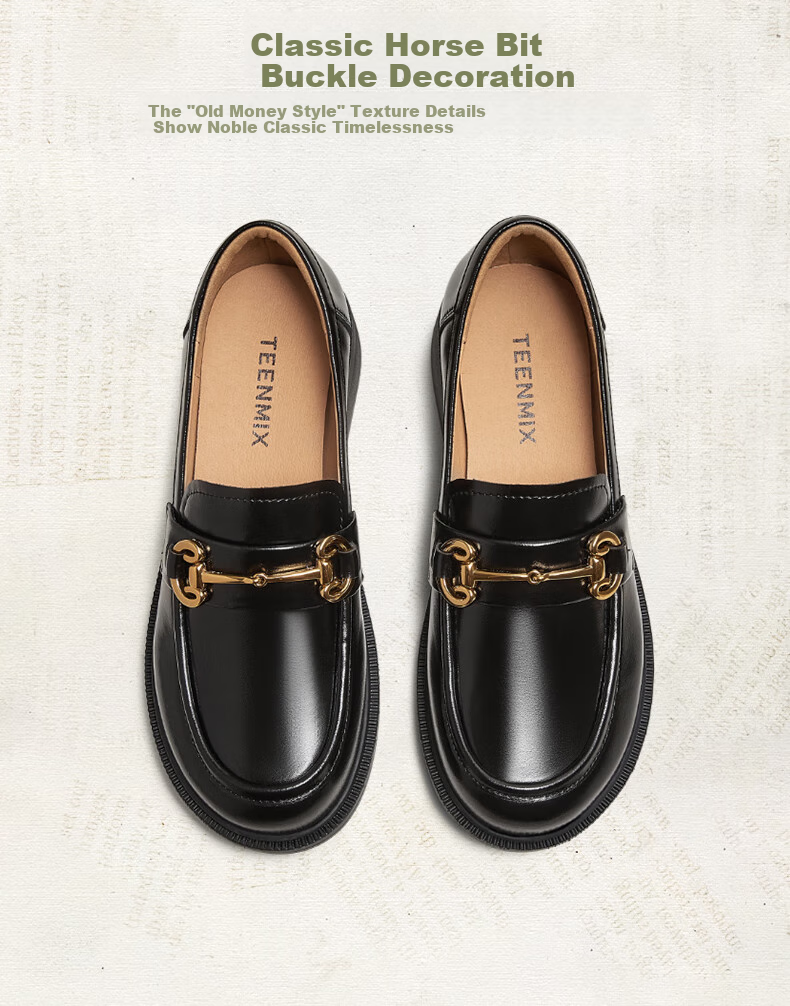 TEENMIX Thick-Soled Loafers, Women's Flats, Same Style As in Shopping Malls, Commuter Leather Shoes 8