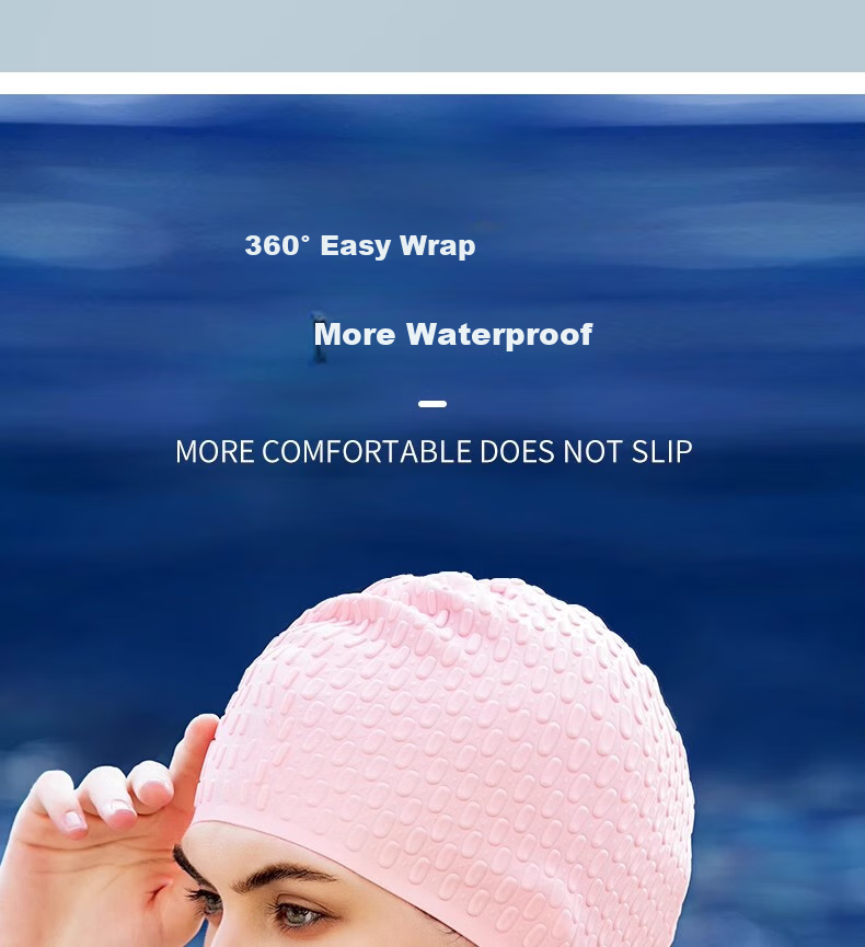 PULASSI Swimming Cap for Women, Adult Universal Waterproof Non-Binding 2026 New Long Hair Enlarged Silicone Swim Cap, White 5