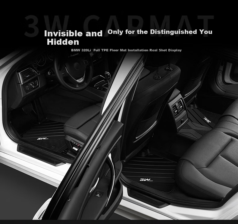3W Suitable for BMW 3 Series, Specifically for 320Li 318 3 Series Long Wheelbase TPE Car Floor Mats + Carpet Surface, 2020-2026 Models 6