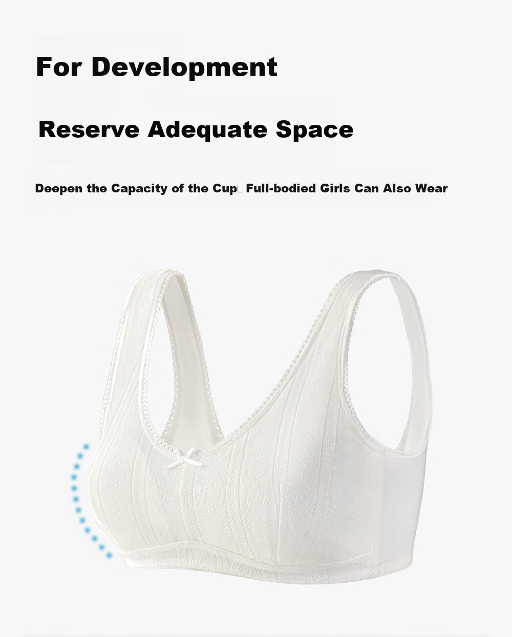 Ailier &ouluola Girls' Underwear for Middle School Students Aged 12-16, Teenage Bra, Puberty Pure Cotton Girls' Vest 85B 3