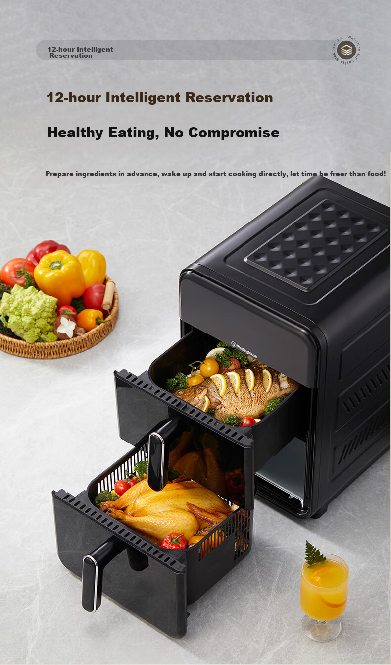 Westinghouse Double-Layer Air Fryer, All-Metal Cavity, 14L Extra Large Capacity, Electric Oven with Upper And Lower Heating Sources, Multifunctional Electric Roasting Oven, WKZ050 13