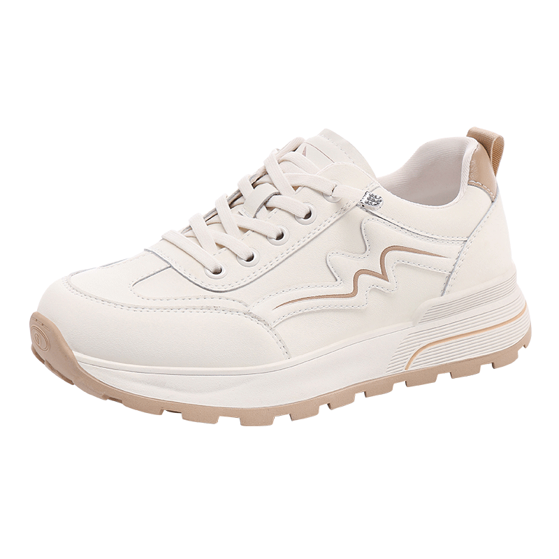 Red Dragonfly Women's Breathable Low-Cut Slip-On White Sneakers Lightweight Soft Sole Durable Casual Shoes EXB351081 Beige Size 40