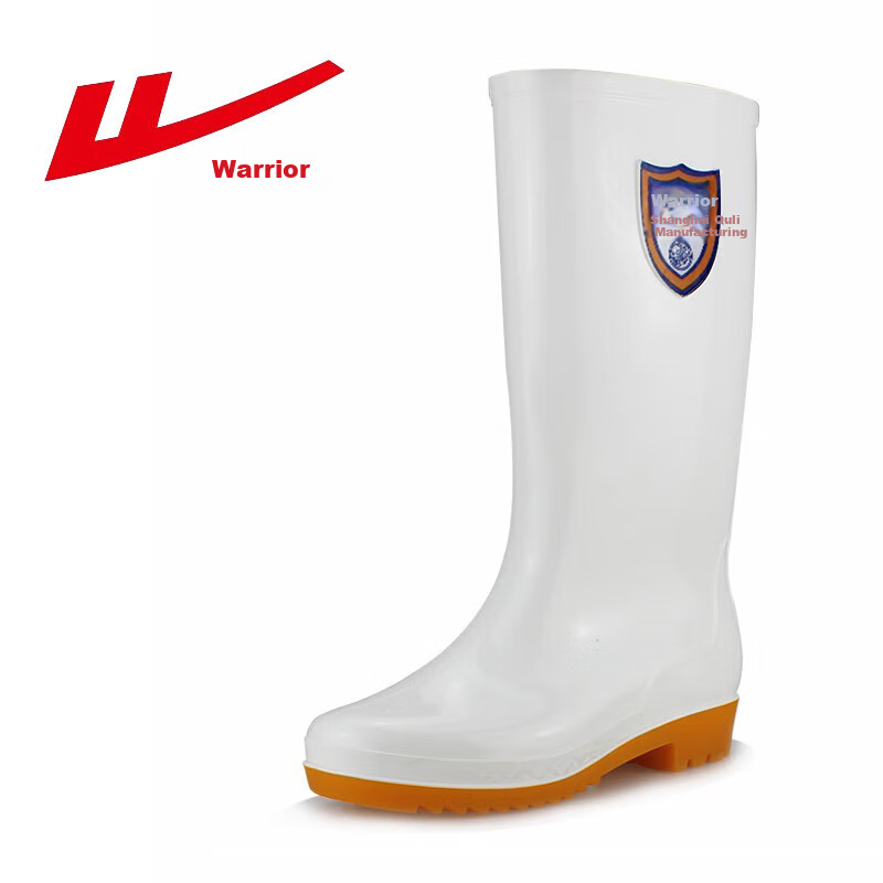 Warrior Women's Tall Rain Boots, Rubber Shoes, Waterproof Shoes, Oil-Resistant Food Boots, Kitchen Shoes HXL62-B White 39