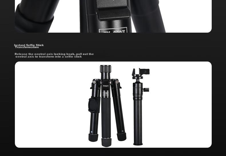Fotopro FY-820 Smartphone Selfie Live Streaming Tripod, Camera Photography Tripod, Rose Gold 17