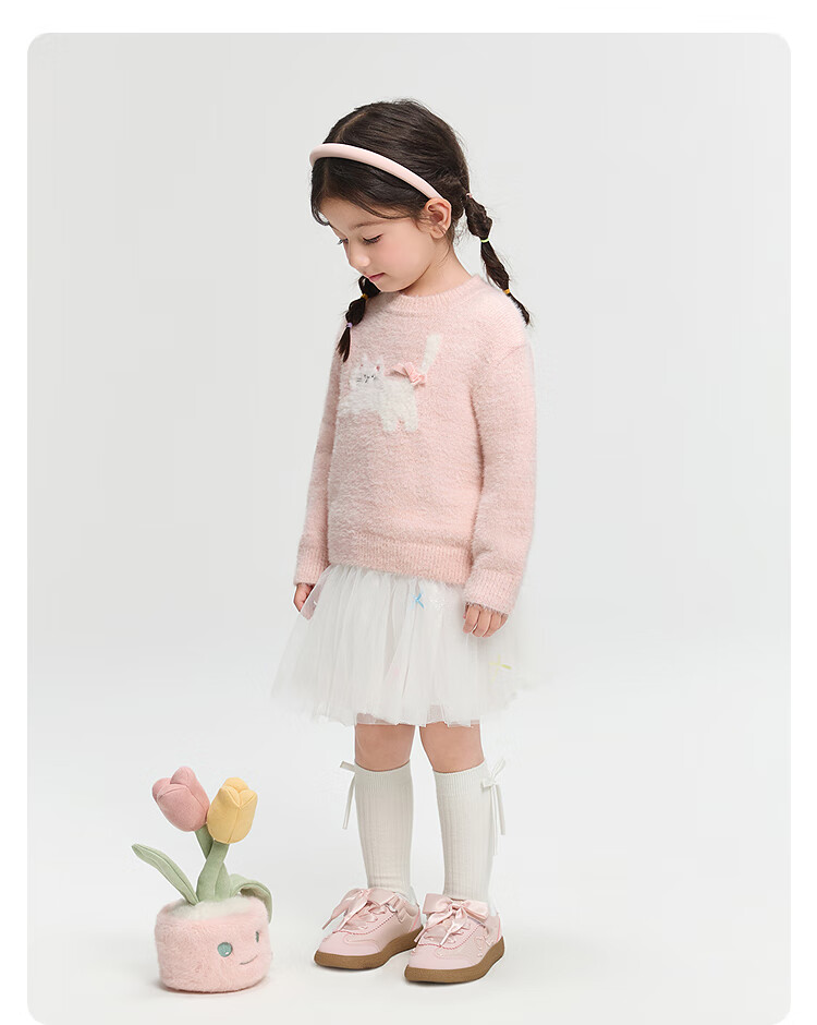BALABALA balaOne Girls' Sweater Children's Winter 2025 Fashionable Knitwear for Toddlers 208425103005 2