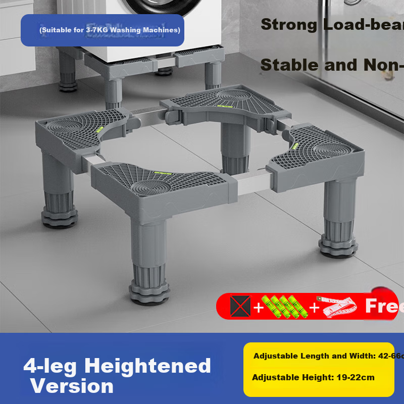 Zhaizhiduo Universal Fully Automatic Washing Machine Anti-Vibration Heightening Base, Shock-Absorbing Non-Slip Movable Washing Machine Accessory Base, Heightened 4-Legged Base