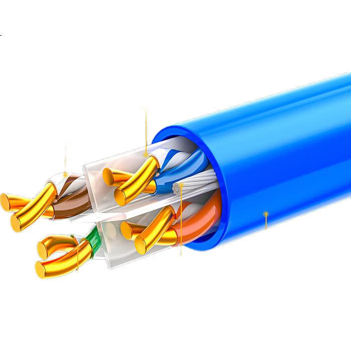Сетевой кабель SAMZHE CAT6 Gigabit Ethernet, 200 метров, синий, для домашней установки, видеонаблюдения