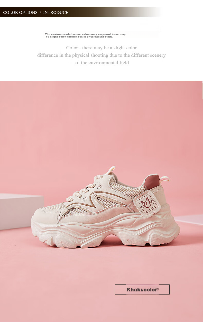 CARDANRO Chunky Dad Sneakers for Women, 2026 New Spring And Summer Style, Breathable Mesh, Height-Increasing, Casual White Sneakers, Versatile Sports Shoes 4