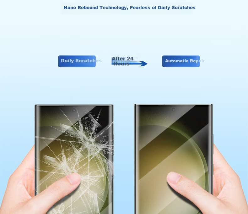 ESCASE Samsung S23 Ultra Hydrogel Film, Full-Screen Curved Coverage, No White Edge, High Transparency Front Film, Transparent Invisible Film [Two-Pack] - Application Tool A 10