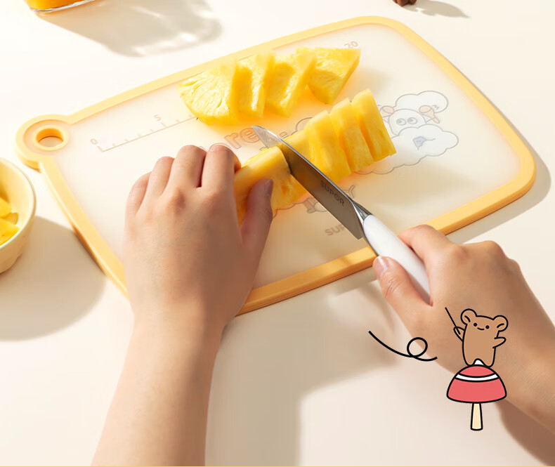 SUPOR Double-Sided Antibacterial Cutting Board Fruit Cutting Board Mold-Resistant Mini Baby Household Small Cutting Board for Baby Food Preparation 10