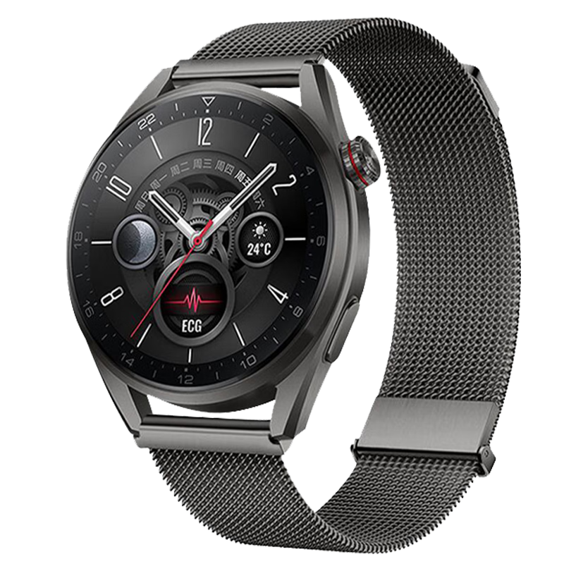 MSSM Compatible Huawei Watch Band Milanese Loop for GT6/6Pro/5/4/GT3/Watch5/4Pro/3Pro Metal Steel Band with Dual Magnetic Clasp [Titanium Gray] 22mm