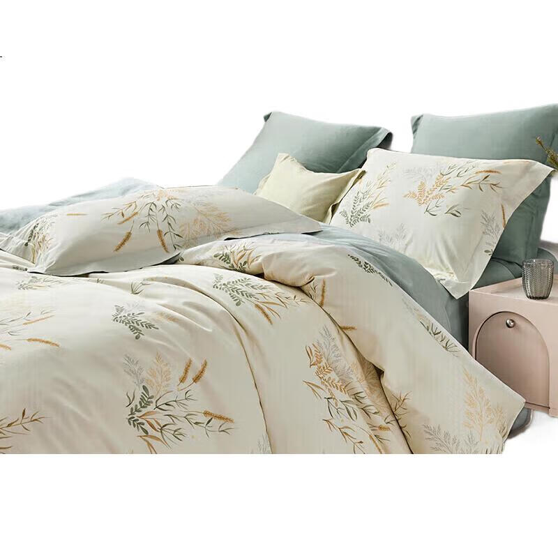 Комплект постельного белья LOVO Luolai Home Textiles из чистого хлопка, размер 200*230 см, зеленый