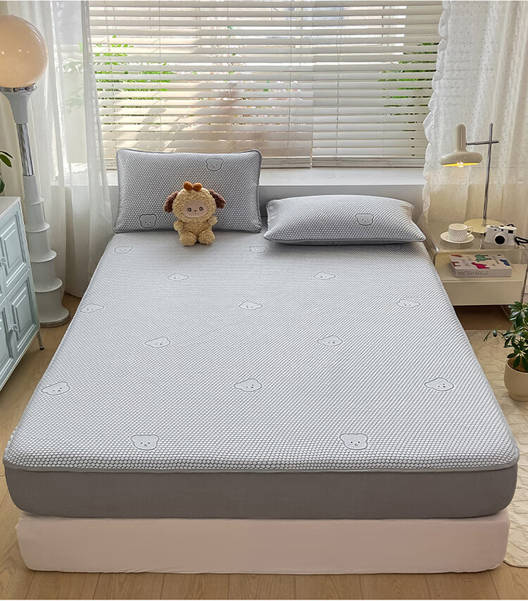 Wuyinliangpin Class A Cooling Ice Silk Duvet Cover Set of Three Pieces, Summer Home Pillowcase Duvet Cover, 150*200cm, Washable 8