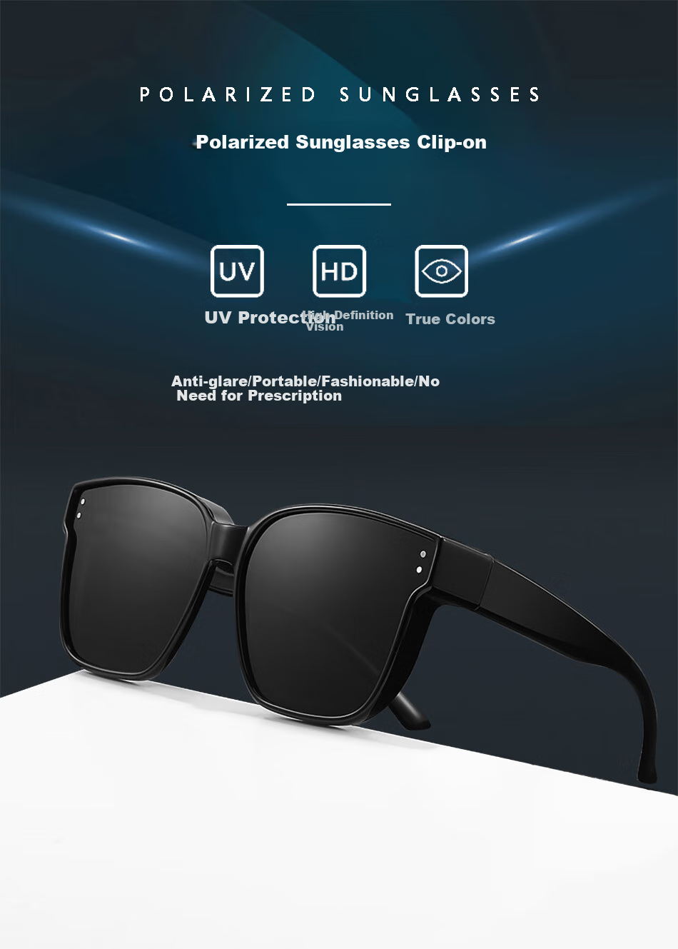 DRATRA Sunglasses Clip-On for Men And Women, Compatible with Prescription Glasses, for Driving, Fishing, And Sun Protectio 1