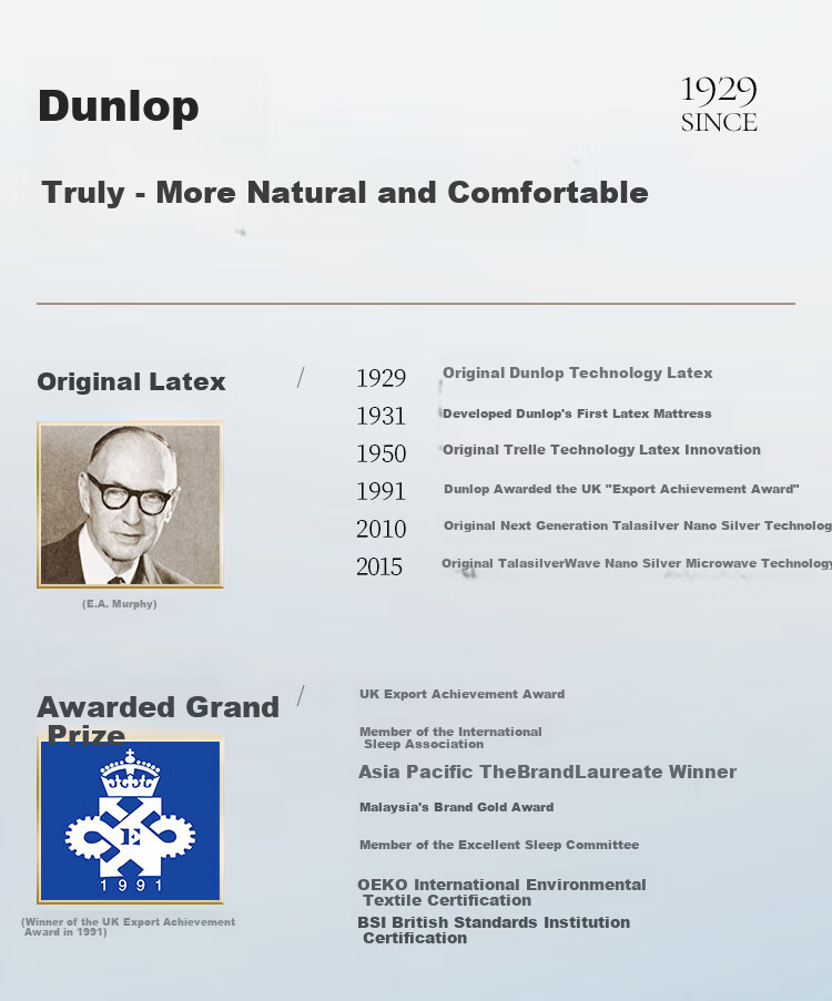 Dunlopillo , Imported from The Netherlands, Tralair Technology Latex Mattress, for 1.5m Bed/7.5cm Thick, Kaiyue Premium 1