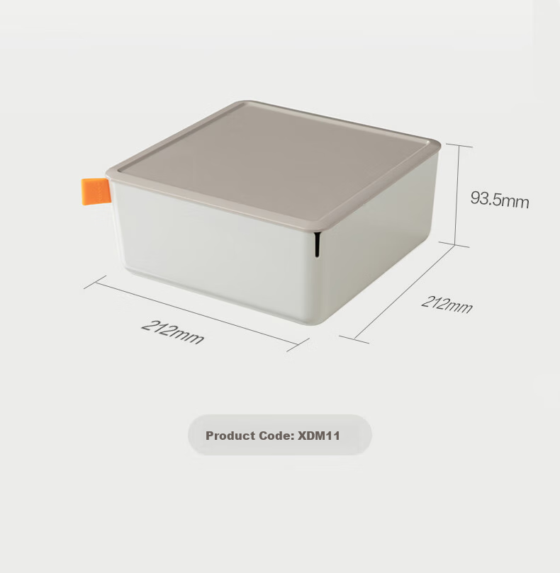 Deli [Volume 2.4L] Medium Desktop Storage Box with Lid, Dust-Proof, Pen Holder, Stationery Organizer, Cosmetic Mini Box, Small Item Storage Container XDM11 Pink 9