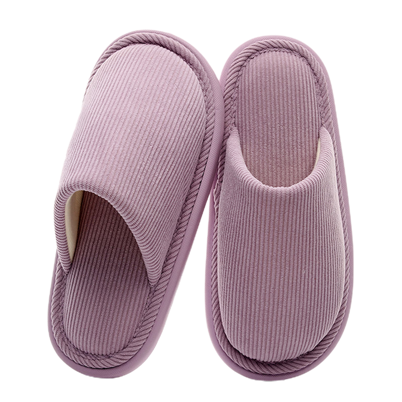 XGGC Home Cotton Slippers Women Spring Autumn Office Indoor Winter Couple Warm Slippers Men Winter Purple Size 38-39