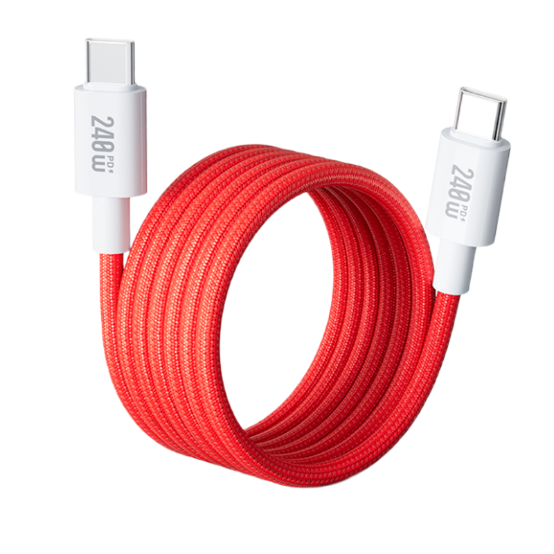 Beimo Magnetic Type-C Dual-Head Data Cable, 240W Fast Charging Car Charger Cable, Suitable for IPhone18/17promax, Apple/Huawei/Xiaomi Phones, IPad, 1 Meter Red