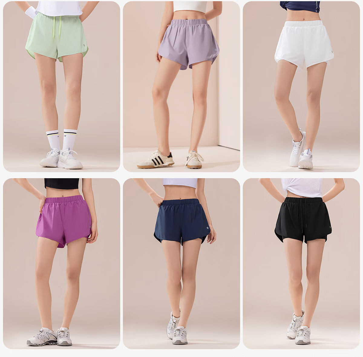 361° Women's Sports Running Shorts Anti-Exposure Yoga Layered Fitness Shorts 32