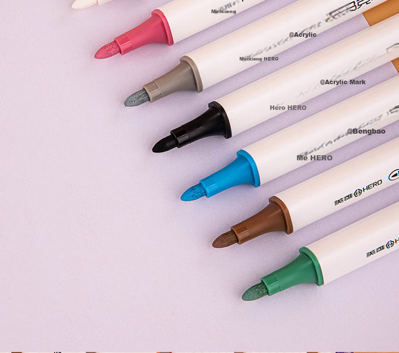 HERO Acrylic Markers, 2011 Water-Based Student Art Drawing Hand-Drawn Watercolor Pens, 36 Colors of Watercolor Pens for Art Educatio 5