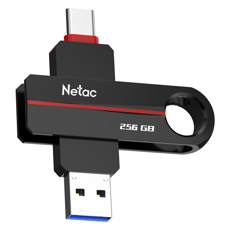 Netac 64GB Type-C USB 3.2 Flash Drive US18 Pearl Nickel Dual Interface for Mobile and PC