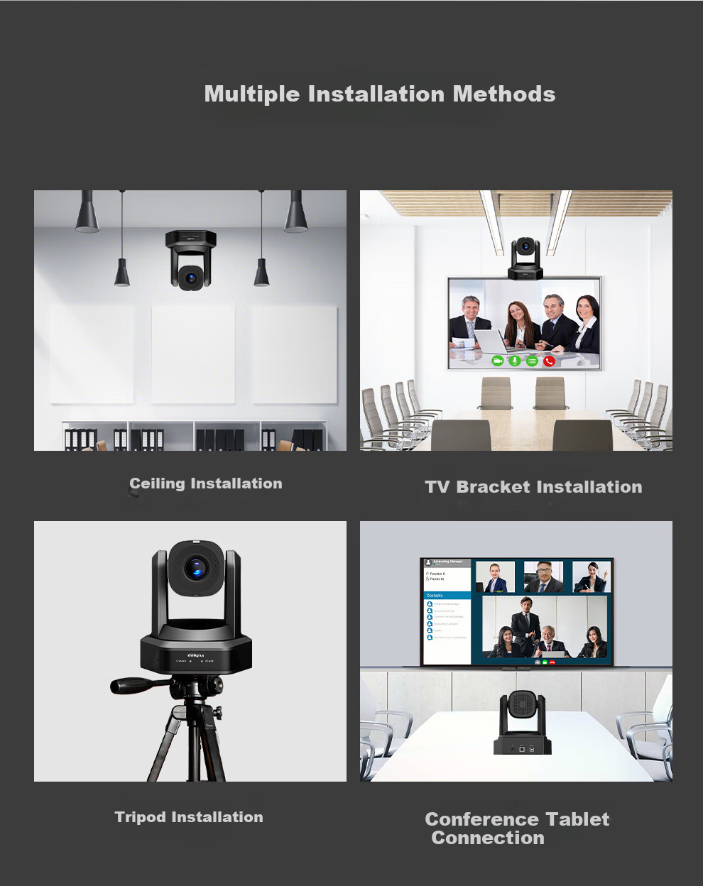 Lenovo ThinkPlus Video Conference Camera with Microphone And Pan-Tilt Zoom, 1080P HD, 10x Optical Zoom, AI Tracking Auto Focus YT-HD18S 11