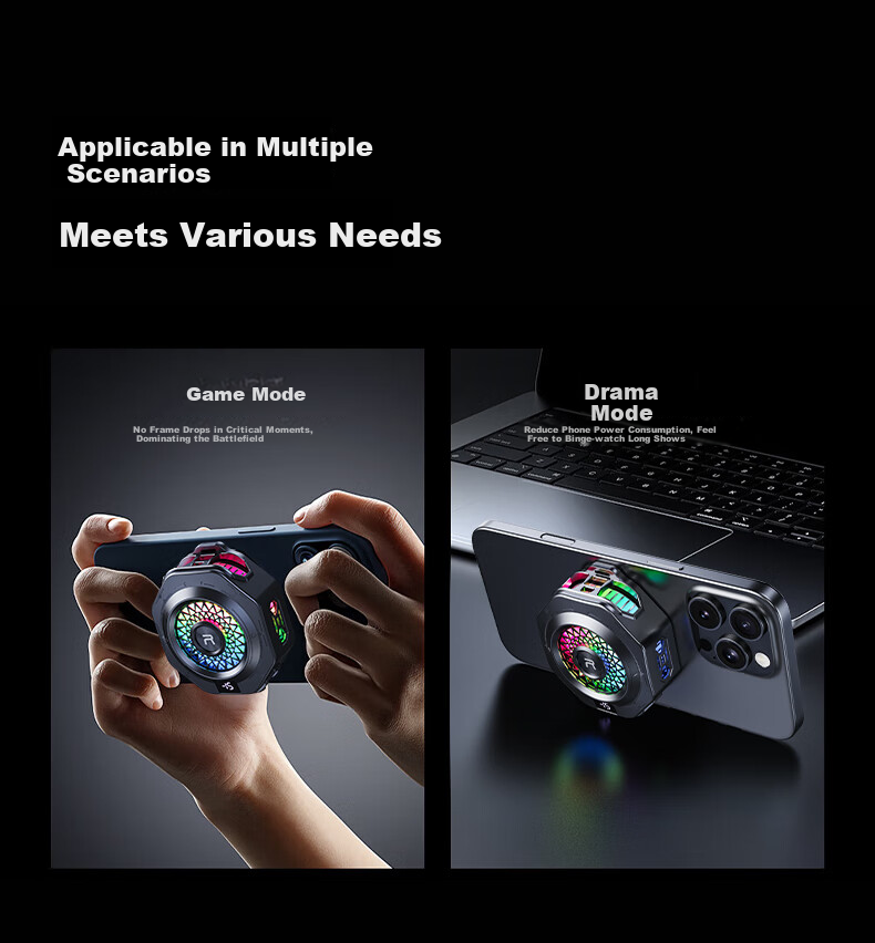 REMAX REMAX Magnetic Phone Cooler, Gaming And Live Streaming Cooling Device, Lightweight at Only 63g, Semiconductor Cooling Back Clip, Suitable for Apple Tablets, Red Magic, IQOO AI 13