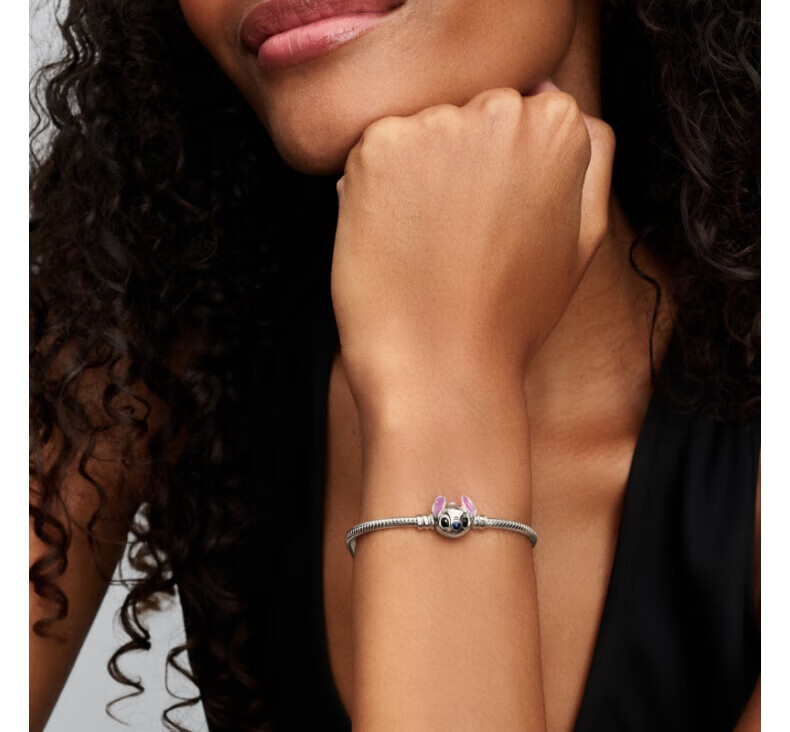 Pandora Disney Series Stitch Snake Bone Bracelet, Silver Chain, DIY Playful Silver Bracelet, Birthday Gift 2
