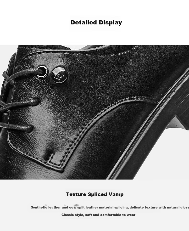 HLA Men's Leather Shoes, Business Formal Derby Shoes for Autumn And Winter, HAAPXM3EBH164, Brown Height-Increasing Style, Size 39 13
