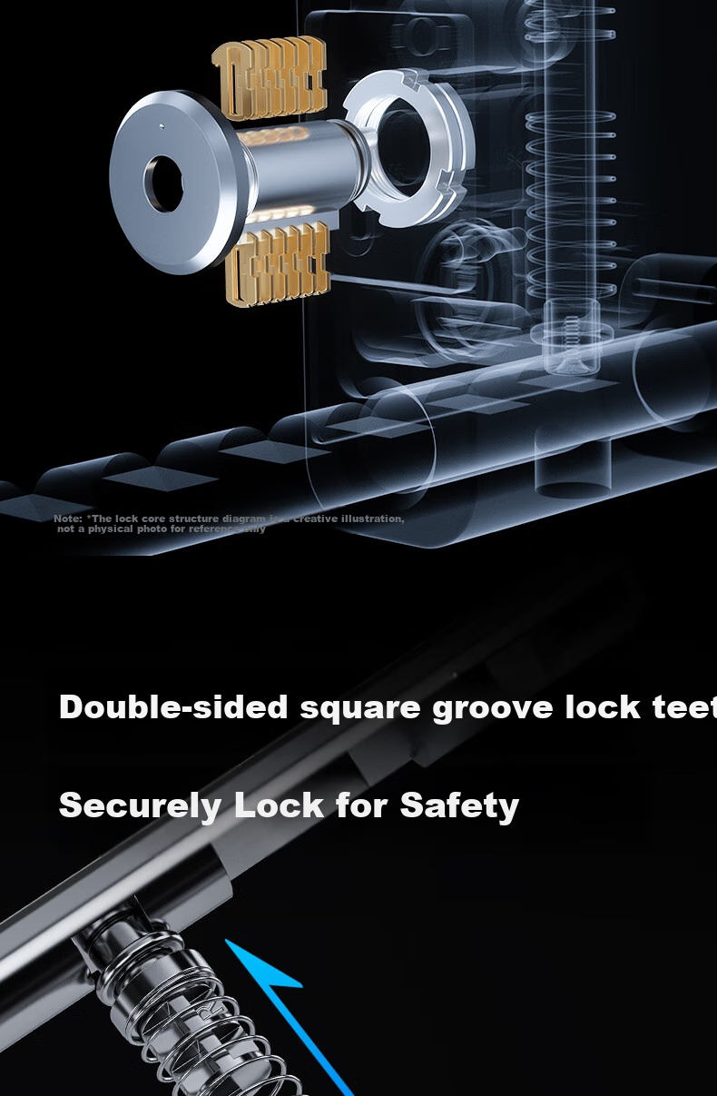 Deli Glass Door Lock Attendance Access Control Machine, Smart Fingerprint U-Shaped Lock for Double Doors, U-Shaped Password Lock, Shop Glass Door Lock Motorcycle Lock Rust-Resistant Anti-Shearing Anti-Pry AL104 8