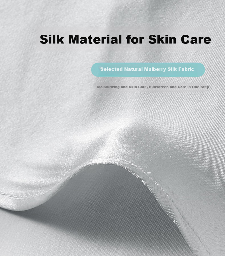 ELLE [Grade A 100% Mulberry Silk] Neck-Protecting Sun Protection Face Mask, UV-Resistant Face Cover, Gift 7
