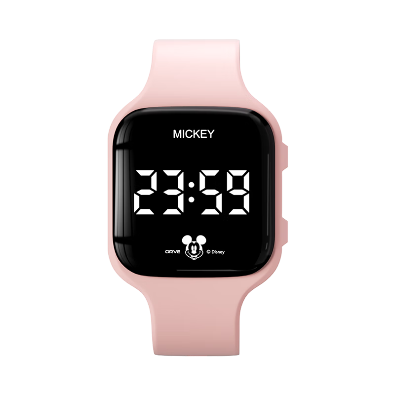 Disney Mickey Kids Sports Watch Student Luminous Waterproof Silent Vibration Alarm Clock Electronic Watch for Boys and Girls Middle and High School