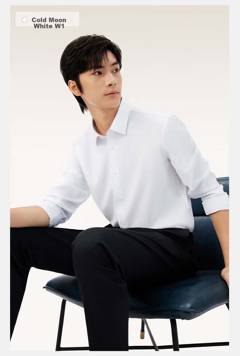 Hodo [Light Cloud Shirt] Modal Silk Blouse, Men's Long-Sleeve Casual Shirt, Wrinkle-Free Dress Shirt 26