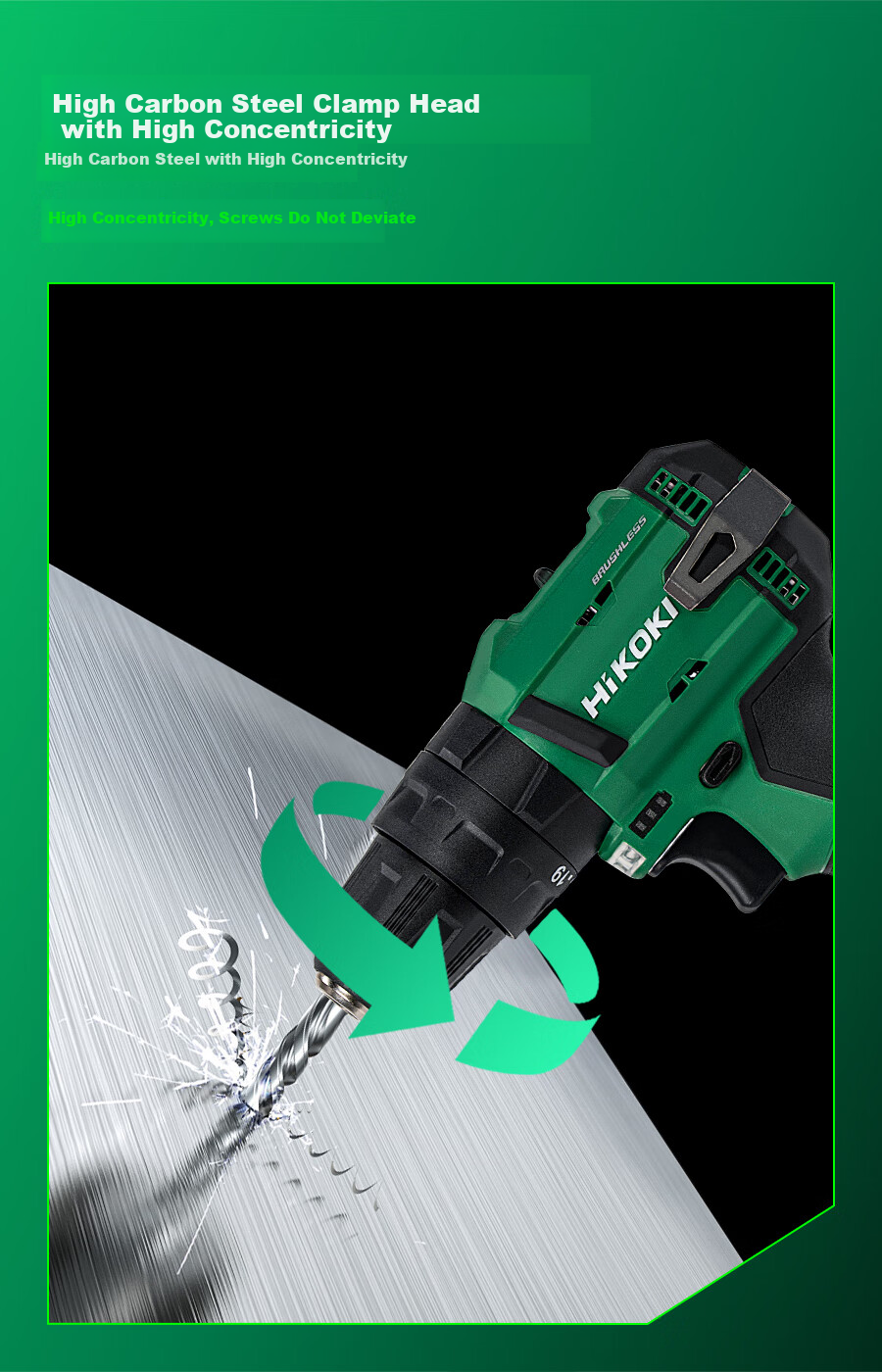 HiKOKI Original Hitachi Lithium-Ion Drill DS12DF, Brushless Electric Drill, Cordless Power Screwdriver 8