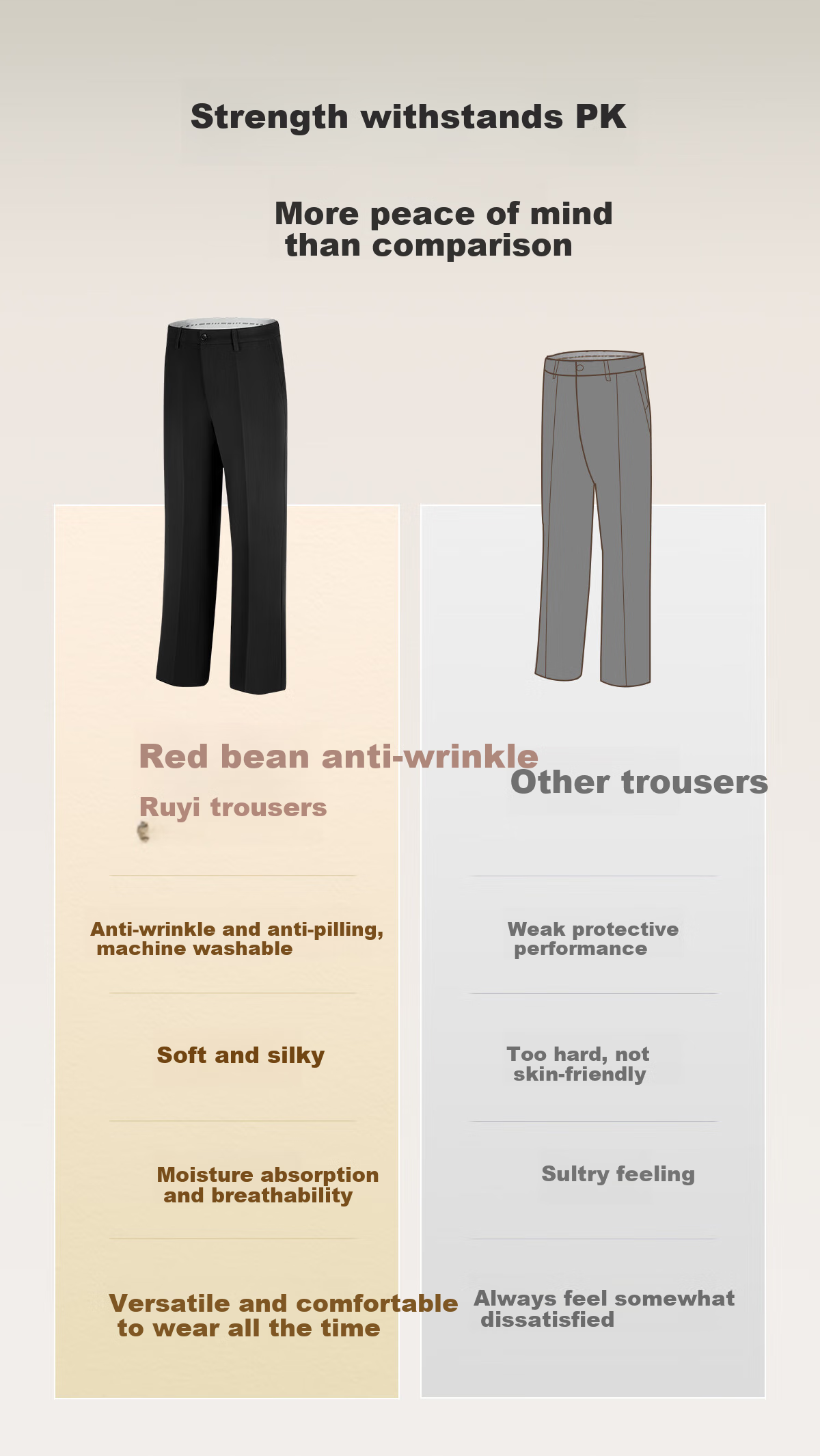 Hodo [No Tailoring Required, No Ironing Needed] Men's Business Straight-Leg Trousers, All-Season Navy Blue, Size 32 2