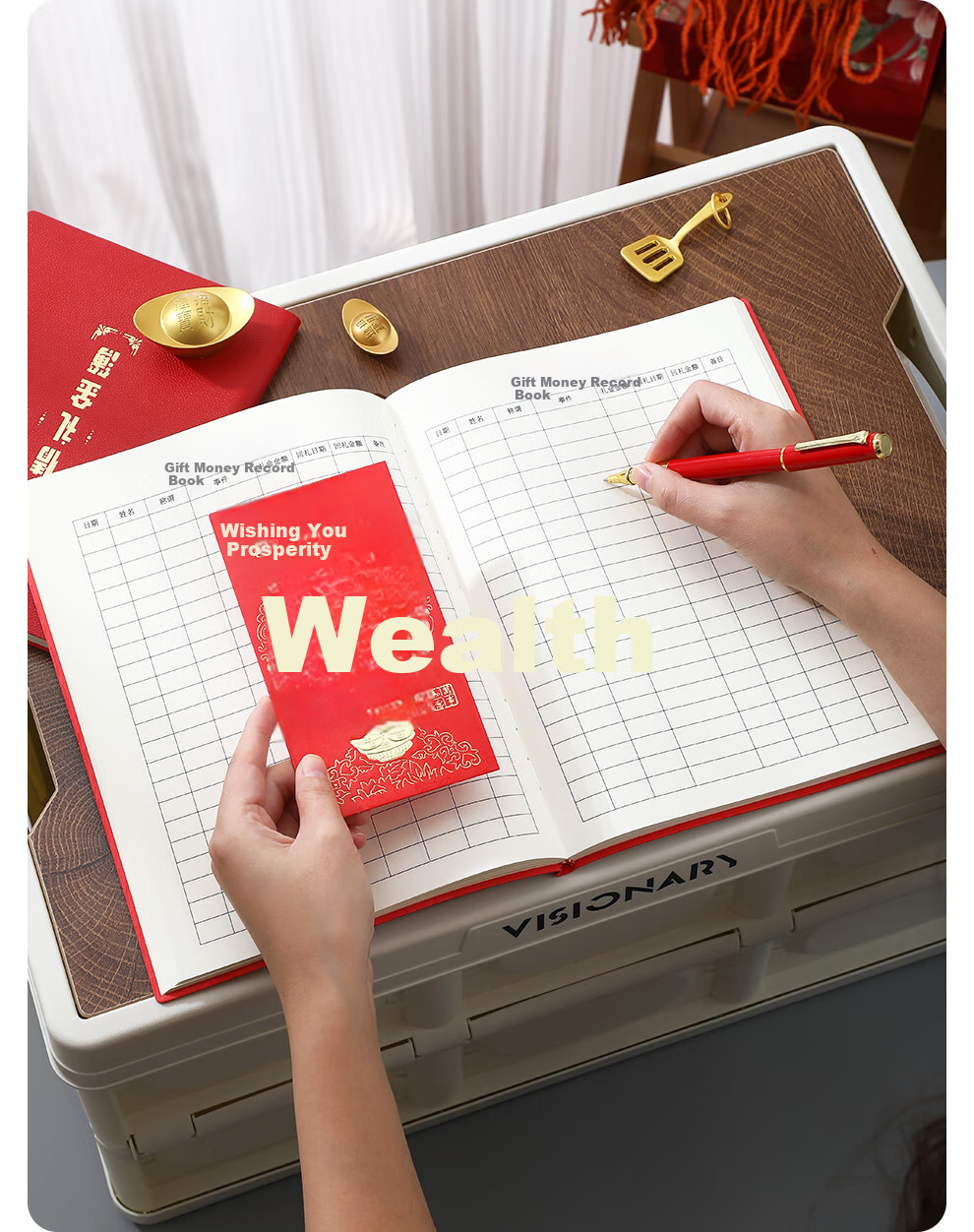 Faramon Wedding Gift Money Accounting Book, Marriage Ceremony Gift Registry, Cash Gift Record Book, Leather Gift Money Registry Book, Guest Gift List Notebook, B5-Personal Gift Money Ledger 11