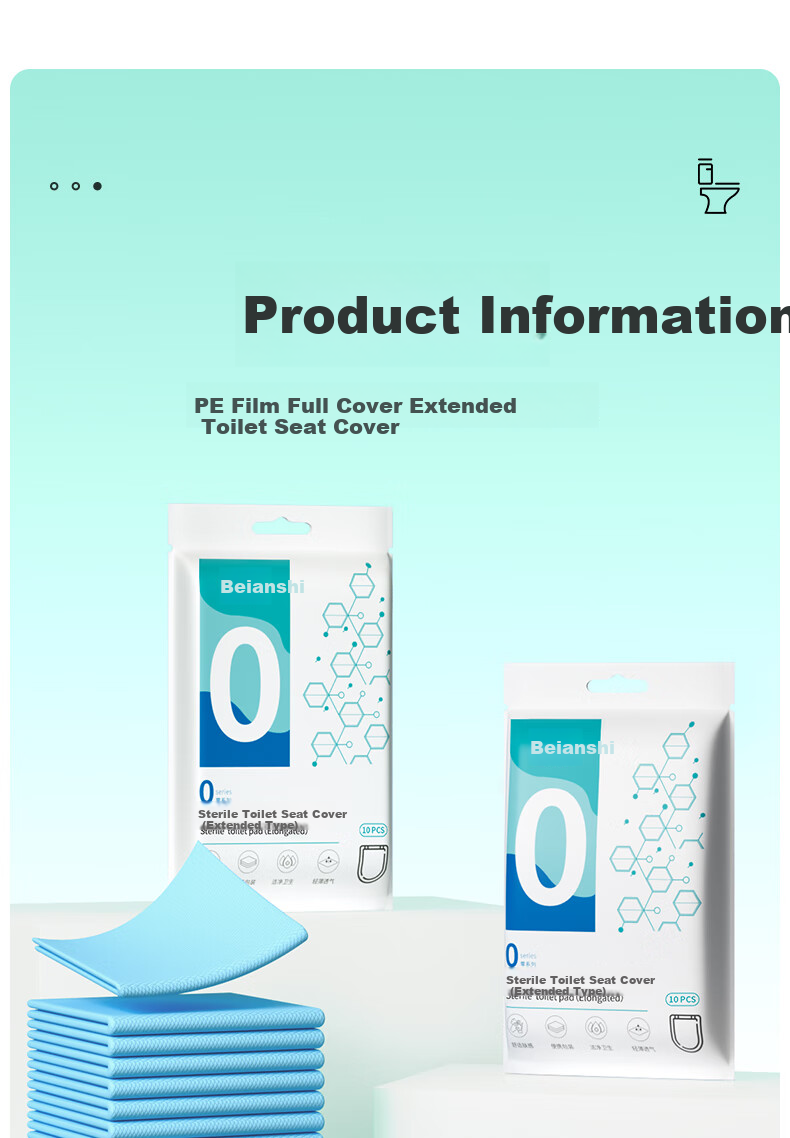 Briars Disposable Toilet Seat Covers Universal Type 0 Series Sterile Extended Length 50 Pieces Blue 10 Pieces/pack 21