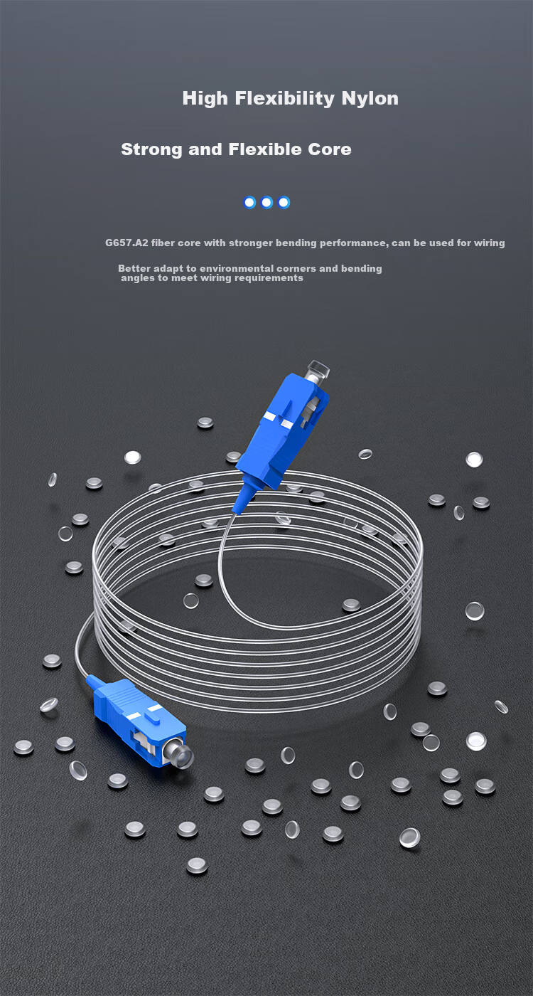 Dashengguang Transparent Invisible Fiber Optic Cable Reel, Single-Mode Single-Core SC-SC, Indoor FTTH Whole-House Networking Fiber Optic Cable, 5 Meters, DSG-GJJV 4