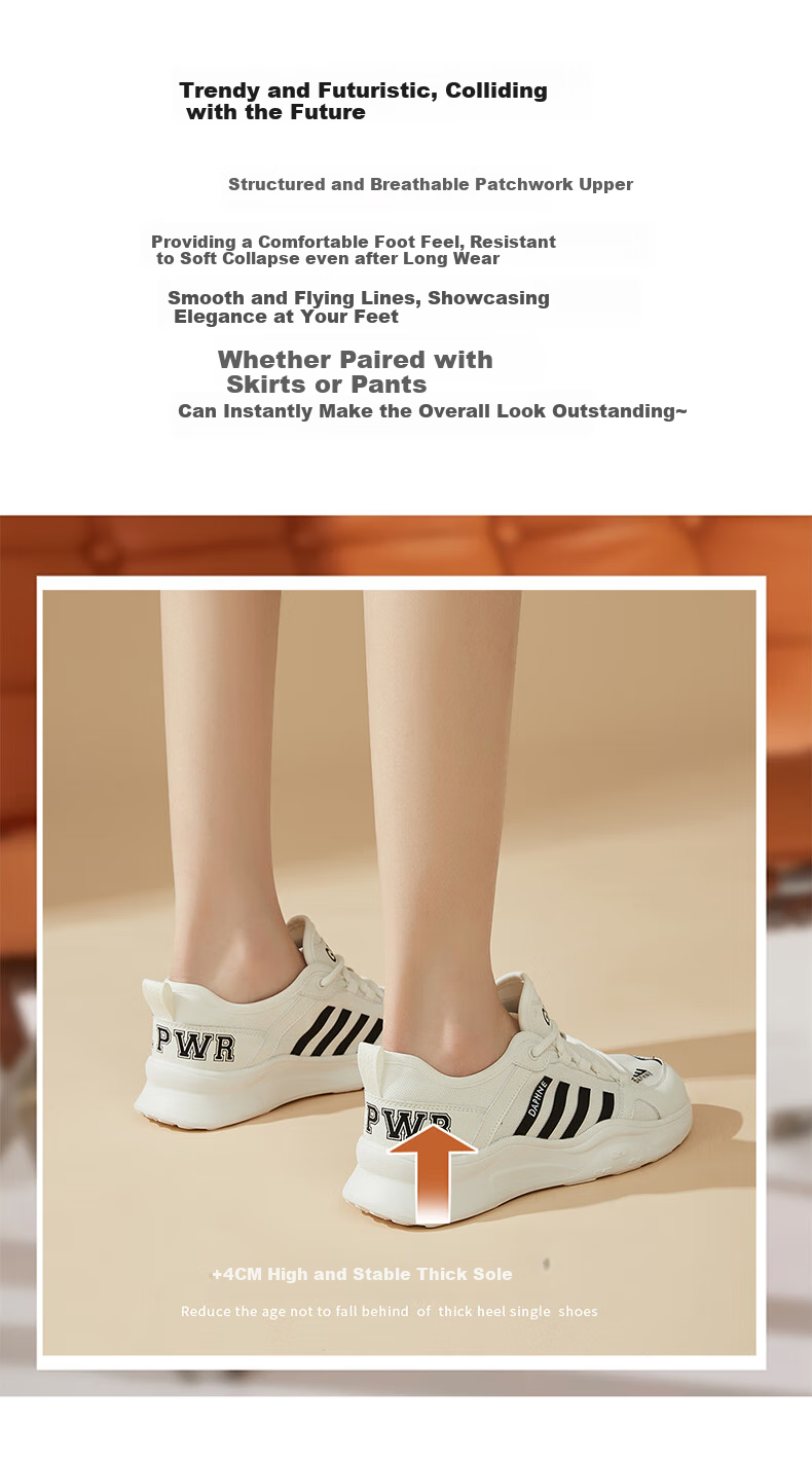DAPHNE Women's Soft-Soled Sneakers, Thick-Soled Lightweight Fashionable Breathable Casual Running Shoes for Women 4623303071 White 39 1