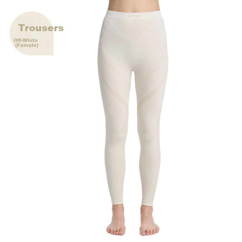UTO Merino Wool Quick-Dry Pants for Women, Outdoor Skiing Sports Daily Warm Underwear, Off-White Trousers, Size S