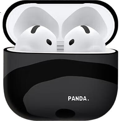 Чехол для наушников Yingkaida Panda Black, совместимый с AirPods 4, силиконовый, черный