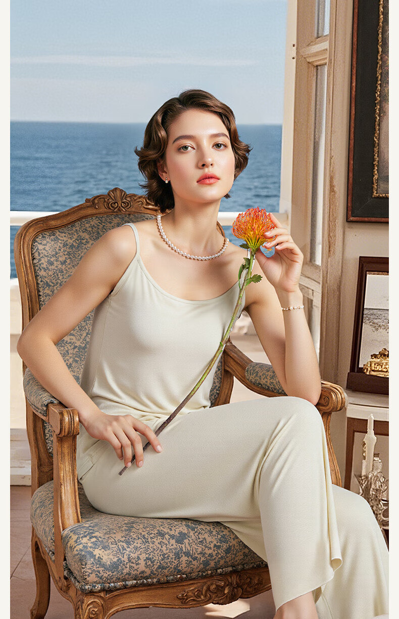 MONTAGUT Modal Vest Women's Lightweight Cool Ice Silk Sexy Camisole Sleepwear White Summer Innerwear Top 9