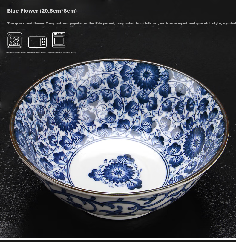 Mino Yaki Japanese Imported Ceramic Soup Bowl, Large Noodle Bowl, Dishwasher Safe, Salad Bowl, Japanese Noodle Bowl 9