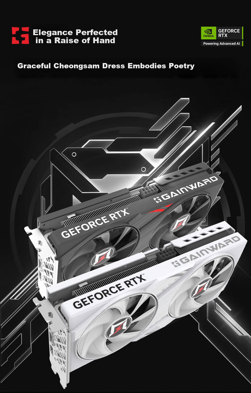 GAINWARD GeForce RTX 5060 Zhui Feng X3 OC 8G Graphics Card, DLSS 4.5, NVIDIA, E-Sports Gaming/Design Editing/AI Local Deployment 1